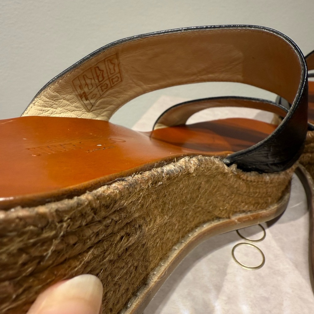 Jimmy Choo Ocho Black and Brown Espadrille Wedge Shoes‎ - Picture 7 of 9
